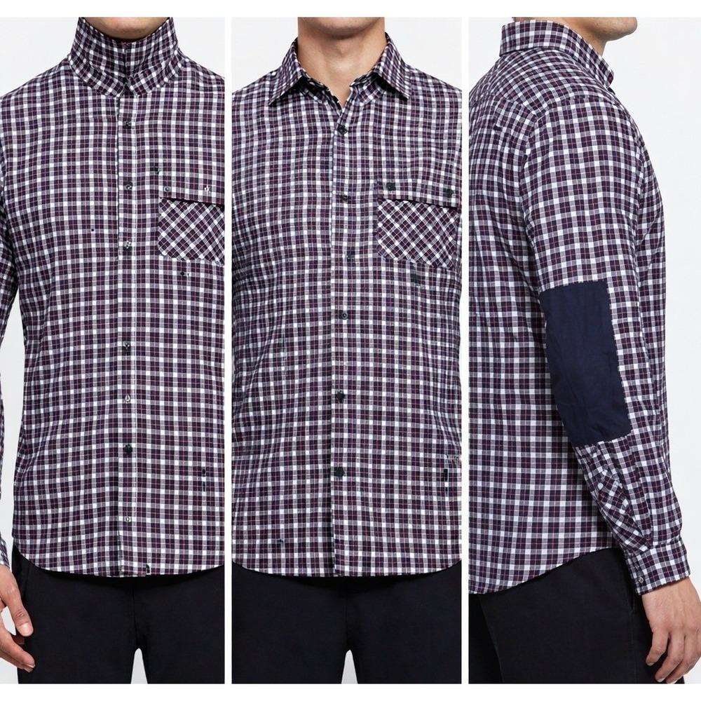 Aztech Mens XL Mountain‎ Lodge Peak Plaid Cotton Flannel Snap Button Shirt